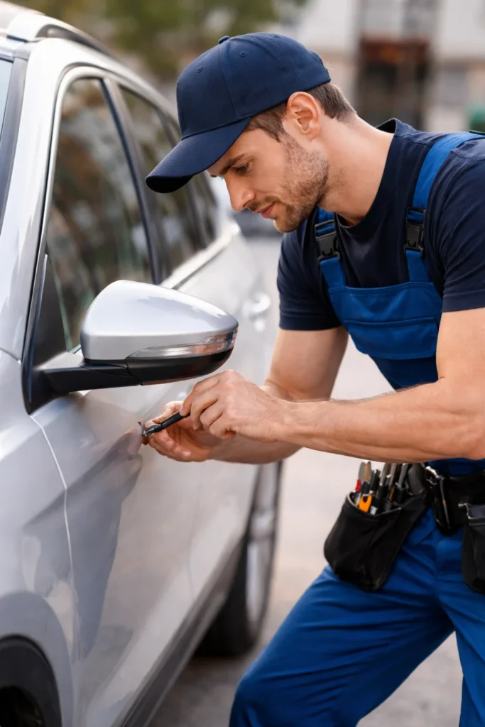 whittier lock & key co. technican opening a car lock 
