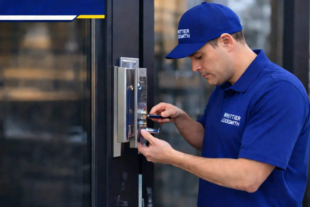 whittier lock & key co. installing a latest secuirt lock 